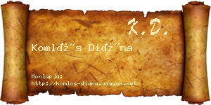 Komlós Diána névjegykártya