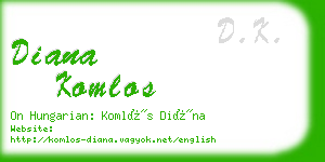 diana komlos business card